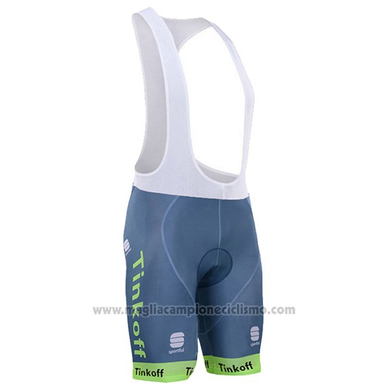 2016 Abbigliamento Ciclismo Tinkoff Lider Verde e Nero Manica Corta e Salopette